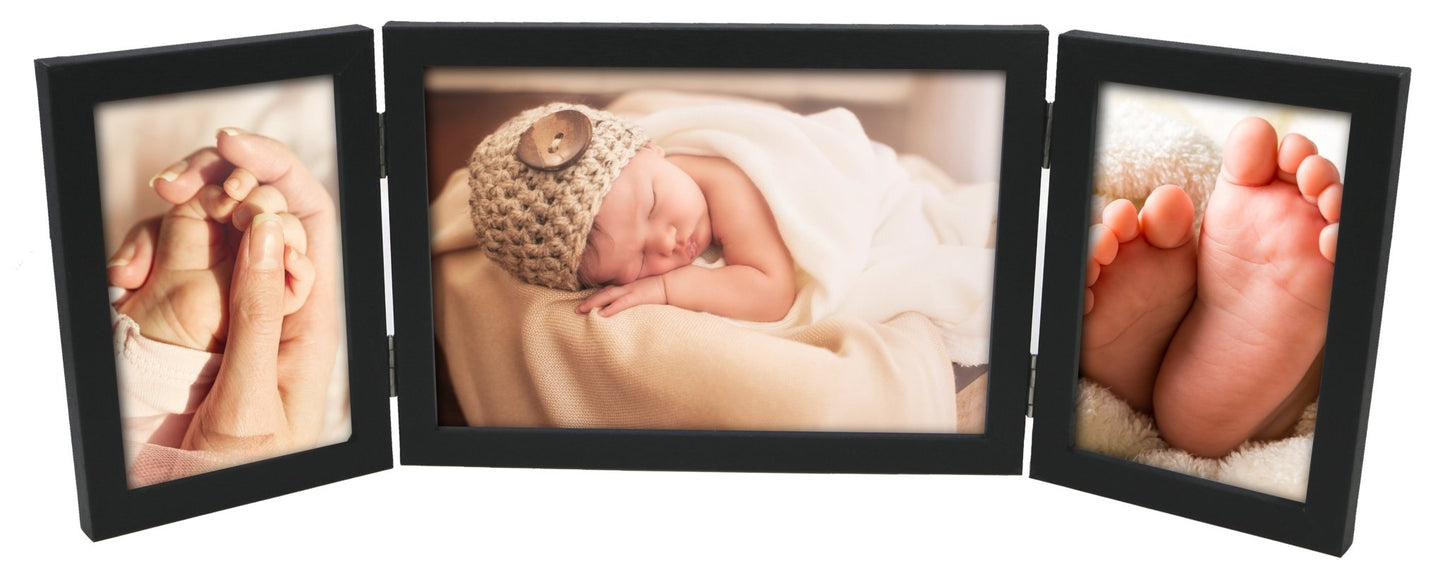 Triple Picture Frame, Black, Triple Photo Frame, 6” x 4” (15cm x 10cm) and 7” x 5” (13cm x 18cm) - Daily Buy