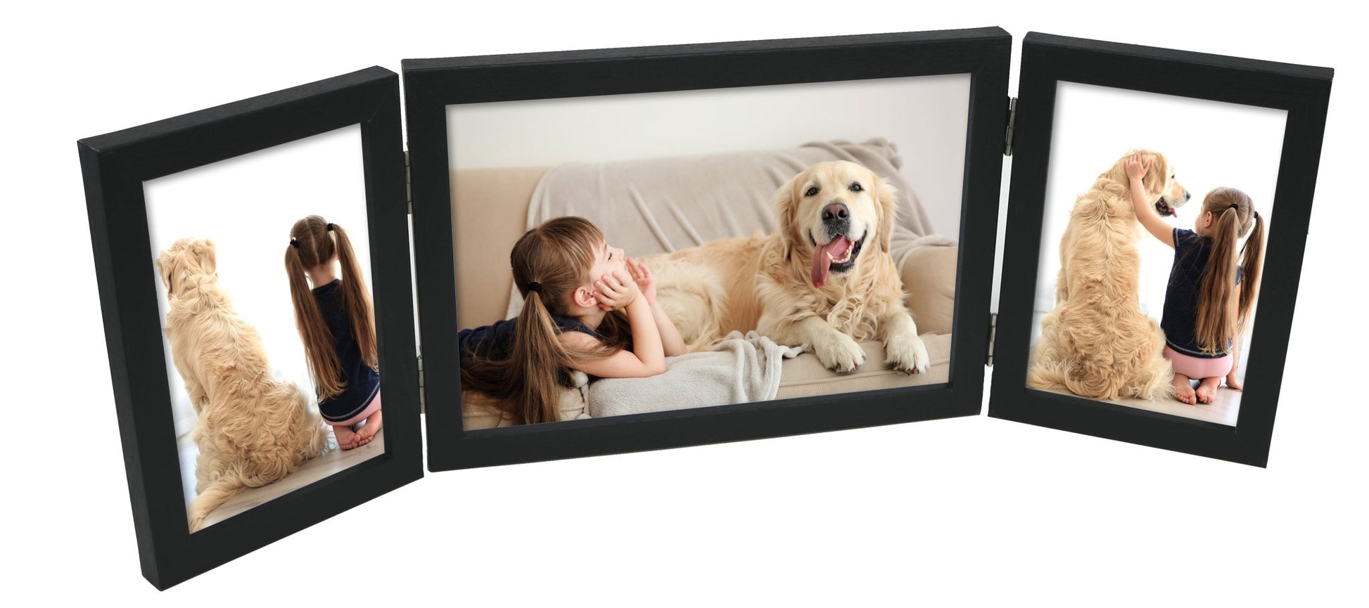 Triple Picture Frame, Black, Triple Photo Frame, 6” x 4” (15cm x 10cm) and 7” x 5” (13cm x 18cm) - Daily Buy