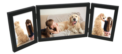 Triple Picture Frame, Black, Triple Photo Frame, 6” x 4” (15cm x 10cm) and 7” x 5” (13cm x 18cm) - Daily Buy
