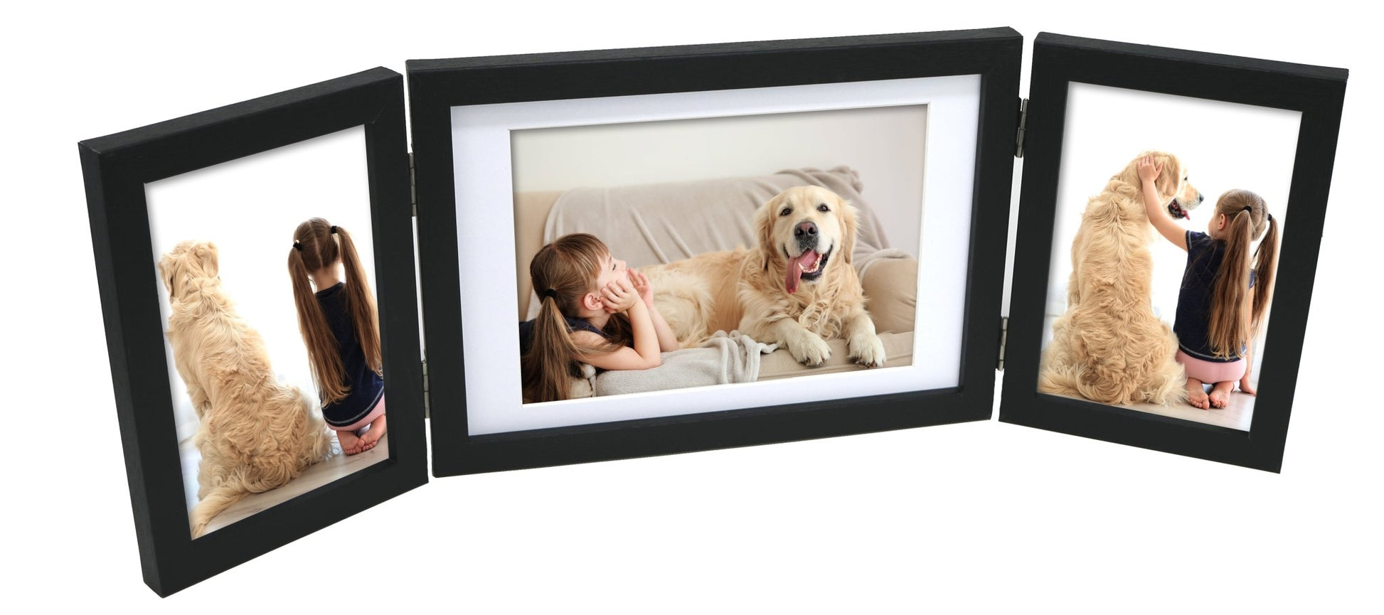Triple Picture Frame, Black, Triple Photo Frame, 6” x 4” (15cm x 10cm) and 7” x 5” (13cm x 18cm) - Daily Buy