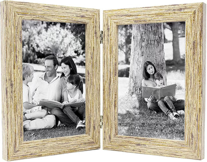 Twin Picture Frame, 6 x 4, Ash, Double Photo Frame, 6” x 4” (15cm x 10cm) - Daily Buy