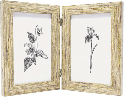 Twin Picture Frame, 6 x 4, Ash, Double Photo Frame, 6” x 4” (15cm x 10cm) - Daily Buy