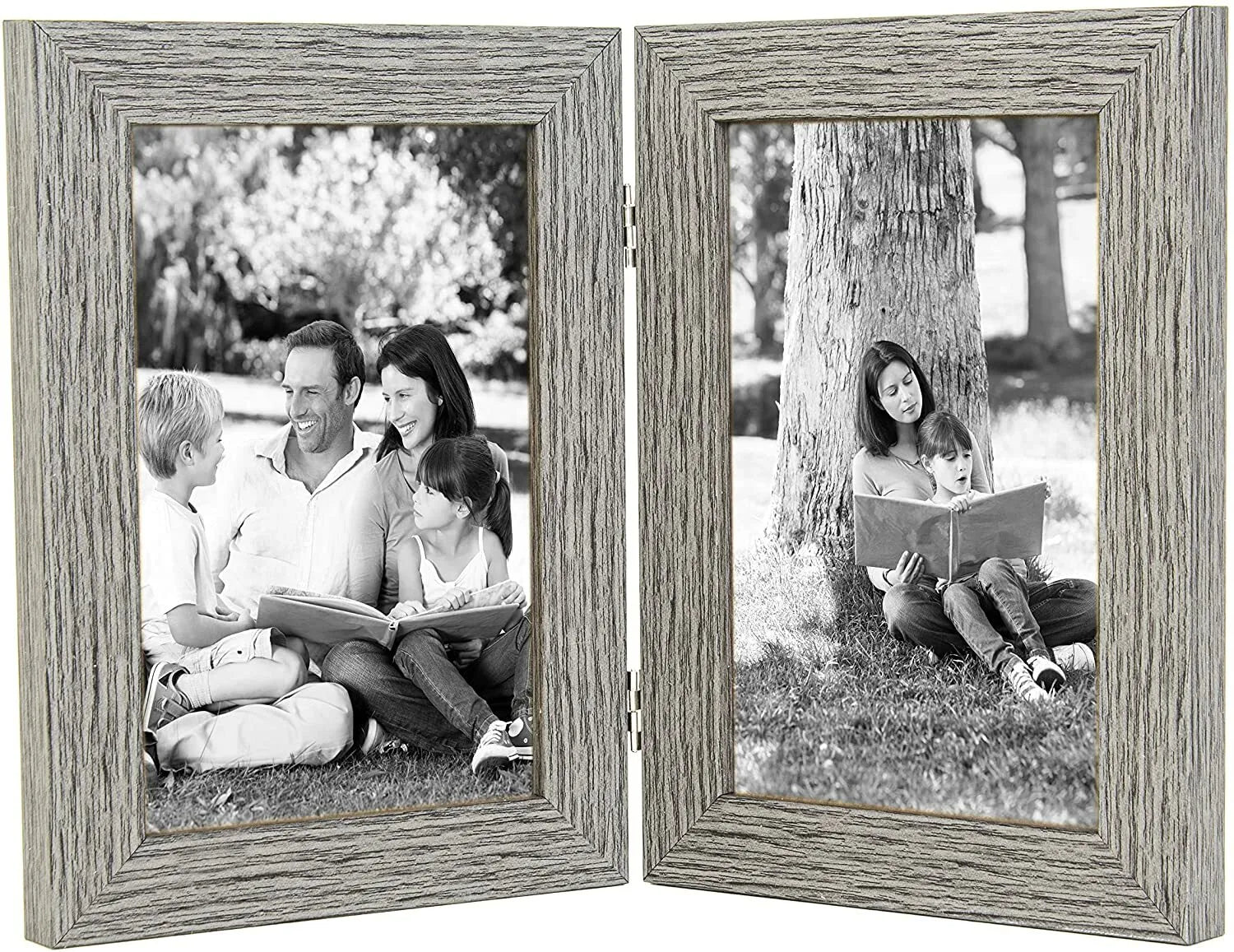 Twin Picture Frame, 6 x 4, Dark Grey, Double Photo Frame, 6” x 4” (15cm x 10cm) - Daily Buy