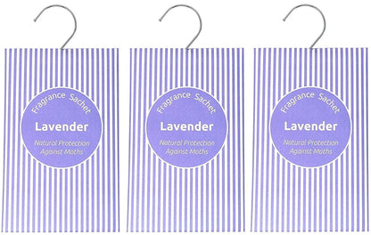 Wardrobe Air Freshener & Moth Repellent, 3 Pack, Lavender, Fragrance Sachets - Daily Buy