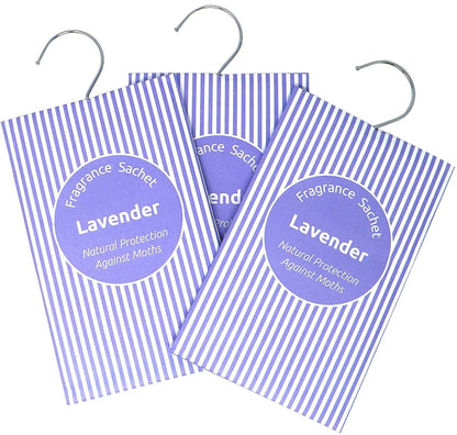 Wardrobe Air Freshener & Moth Repellent, 3 Pack, Lavender, Fragrance Sachets - Daily Buy
