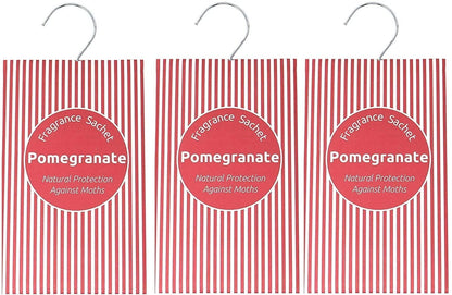 Wardrobe Air Freshener & Moth Repellent, 3 Pack, Pomegranate, Fragrance Sachets - Daily Buy