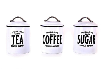 White General Store Tea, Coffee and Sugar Set - Daily Buy